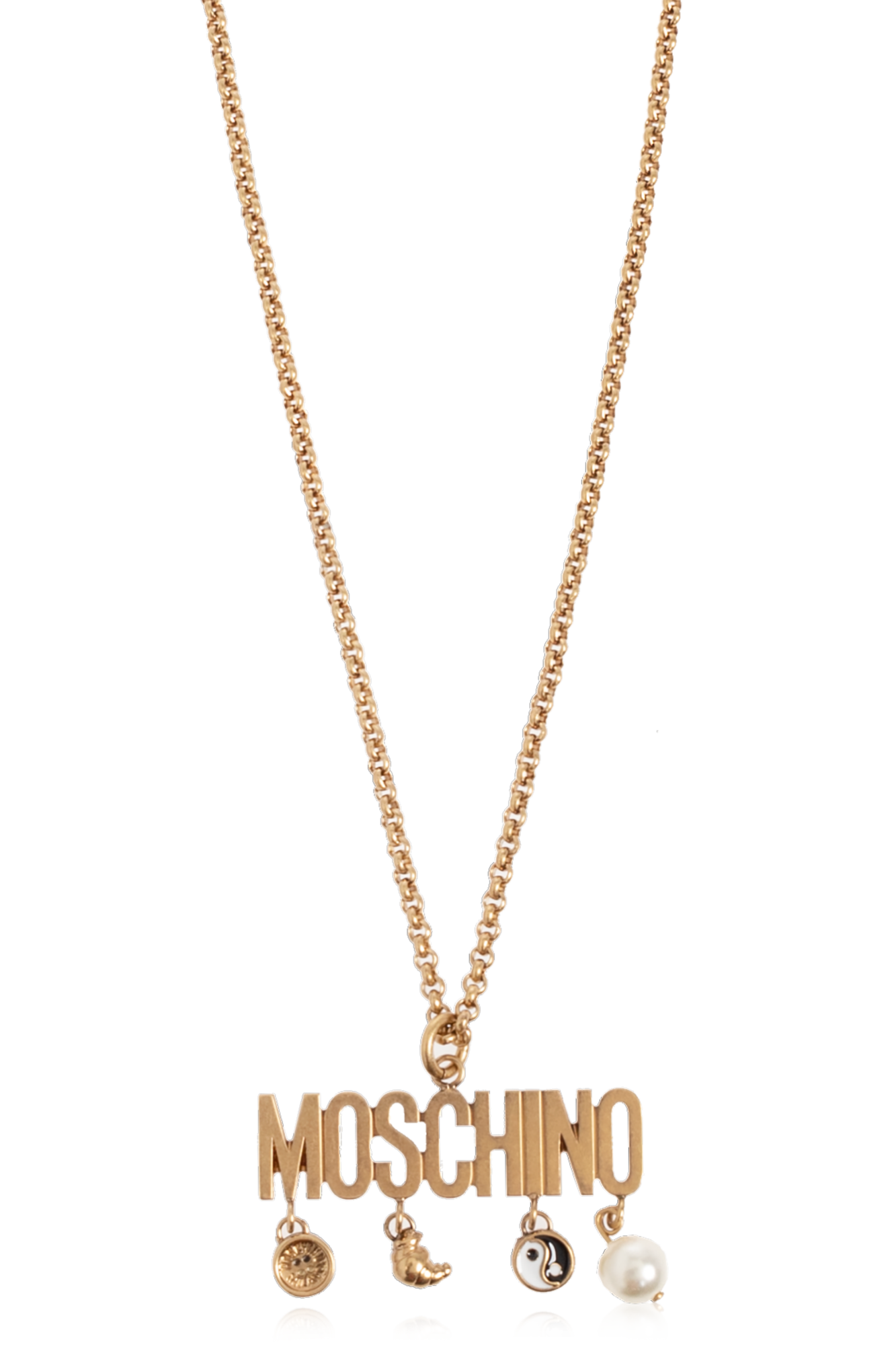 Gold Pendant in the shape of a logo Moschino - Vitkac GB